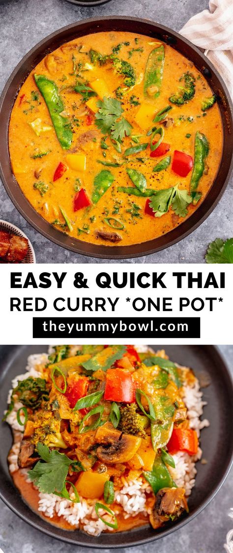 Thai Red Curry With Vegetables, Asian Soup Vegetarian, Veggie Thai Red Curry, Quick Vegetarian Curry, Vietnamese Curry Vegetarian, Thai Curry Soup Vegetarian, Thai Red Curry Soup Vegetarian, Curry Dishes Vegetarian, Thai Vegetarian Curry