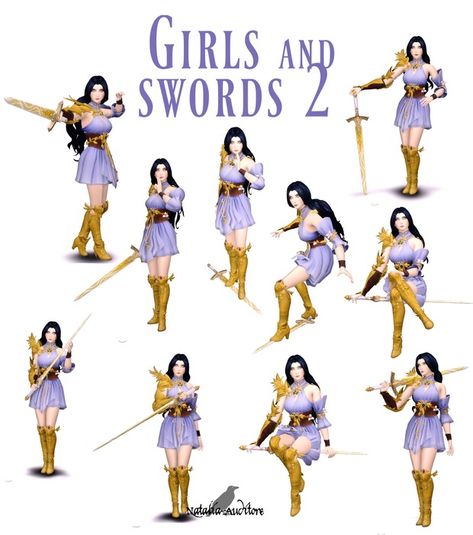 Girls and swords 2 | Patreon Natalia Auditore, 15 Poses, Masculine Clothing, Sims 4 Gameplay, High School Years, Sims Cc, Swords, Kids Hairstyles, Sims 4