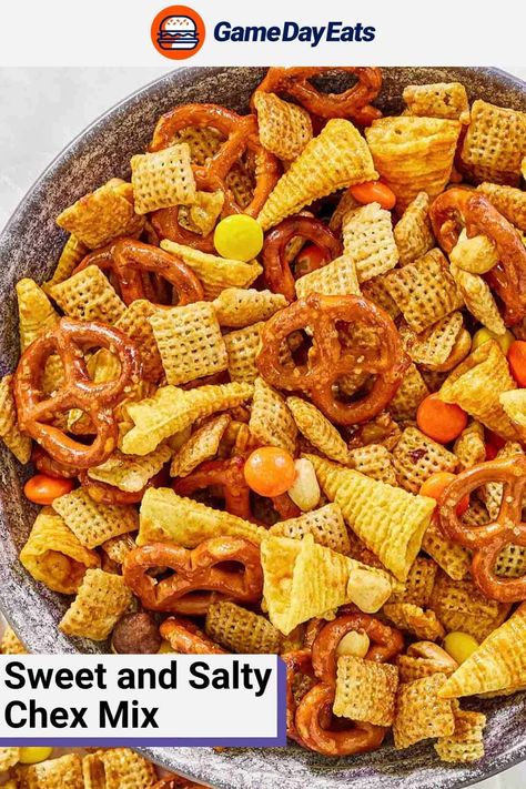 Bugle Chex Mix Recipes, M&m Snack Mix Recipes, Chex Party Mix Variations, Sweet And Salty Chex Mix Recipes, Chex Mix Recipes Original Traditional, Sweet And Spicy Snack Mix Recipes, Bugles Snack Mix Recipes, Chex Mix Recipes Sweet And Salty, Chex Mix With Karo Syrup