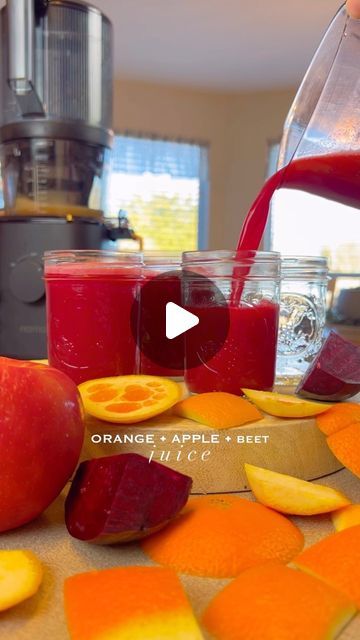 The Juice Yard | Juice Recipes on Instagram: "simple, three ingredient juice ♥️ juicing doesn’t require lots of ingredients. keeping the recipe easy and simple still lets you benefit from its nutrients. try this out: 🍊 3 oranges 🍎 3 apples ♥️ 1 small beet juicer: Nama j2 code: ANNA10 (for 10% off!)" Beet Juice Recipe Juicers, How To Make Apple Juice Without A Juicer, How To Make Apple Juice With A Juicer, Beet Orange Juice, Batch Juicing, Making Juice With A Juicer, Beet And Apple Juice, Beet Juice Recipe, Small Bees