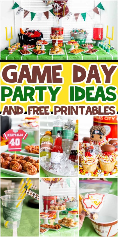 Tips and tricks for creating the ultimate game day spread, like ordering your appetizers from @HyVee instead of making them on your own! Plus free game day printables to finish your table! Football Party Printables, Retreat Food, Superbowl Ideas, Football Themed Party, Snack Bucket, Bacon Wrapped Smokies, Tailgating Food, Game Day Party, Pe Lessons