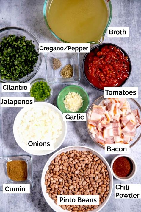 Instapot Charro Beans, Ranchero Beans Instant Pot, Mexican Bean Soup Frijoles Charros, Beans With Bacon Mexican, Mexican Whole Beans Recipe, Charro Beans In Crockpot, Texas Ranch Style Beans Recipe, Easy Charro Beans Recipes, Beans Charro Mexican