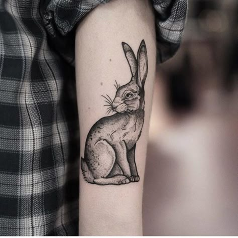 Black and grey rabbit tattoo by jonas - Tattoogrid.net White Rabbit Tattoo, Tattoos Masculinas, Tattoo Thoughts, Rabbit Tattoo, Bunny Tattoos, Rabbit Tattoos, Skeleton Hand Tattoo, Tattoos Skull, Tattoo Art Drawings