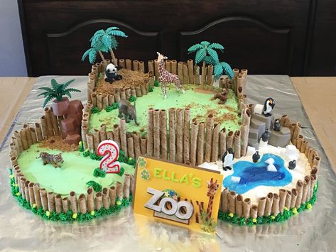 Jungle Book Cake, Zoo Birthday Cake, Birthday Cake Boys, Jungle Book Birthday, Jungle Birthday Cakes, Wild Kratts Birthday Party, Zoo Cake, Jungle Theme Cakes, Zoo Birthday Party