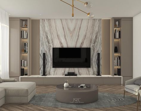 tv wall decor Luxury Tv Wall, Ruang Tv, Modern Tv Room, Dnevna Soba, Tv Unit Design Modern, 3dmax Vray, Modern Tv Wall Units, Tv Unit Interior Design, Modern Tv Wall