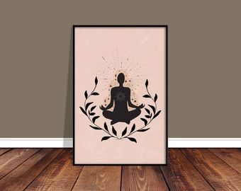 Yoga day poster | Etsy IN Poster On Yoga Day, Poster On Yoga, Boho Room Decor, Black Wall Art, Beauty Art Drawings, Yoga Day, Yoga Art, Girl Posters, Boho Room