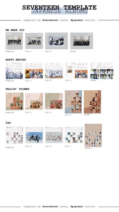 Seventeen Album Template, Album Template, Photo Card Template, Seventeen Album, Card Template, Photo Cards, Seventeen, Photo Wall, Instagram