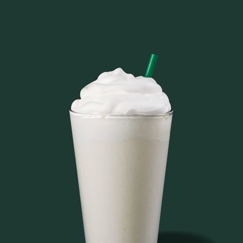 White Chocolate Cream Frappuccino, White Chocolate Creme Frappuccino, Peppermint Syrup, Frappuccino Recipe, Starbucks Menu, Chocolate Creme, Fast Food Menu, Blended Drinks, Starbucks Frappuccino