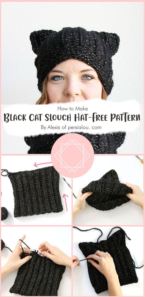 This fun and stylish hat is not only a homage to our feline friends but also a cozy accessory for those chilly days. Designed by the talented Alexis of persialou.com, this free crochet pattern will guide you through the steps to make your very own cat-inspired hat. Let’s get started! Cat Ear Hat Crochet Pattern, Cat Ear Hat Pattern, Swiffer Mop, Scrubbies Crochet, Cat Hat Pattern, Crochet Corset, Stylish Sleeves, Cat Hats, Crochet Beanie Pattern Free