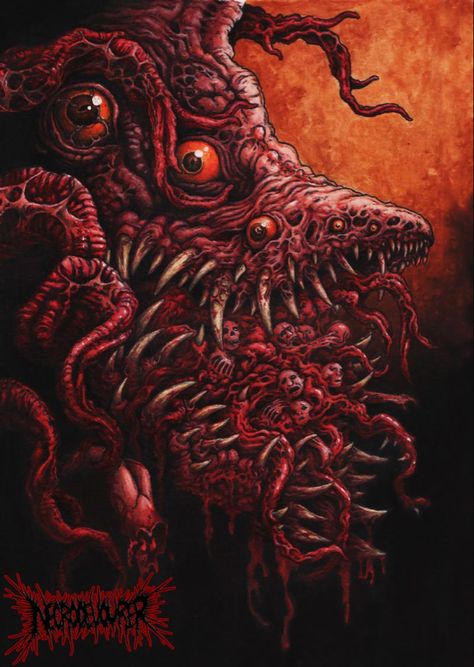 Hyperdontic Aberration by DARK-NECRODEVOURER on DeviantArt Cosmic Horror, Alien Art, Cover Artwork, Color Pencil Drawing, Monster Art, Horror Art, Dark Art, Dark Fantasy, Digital Artist