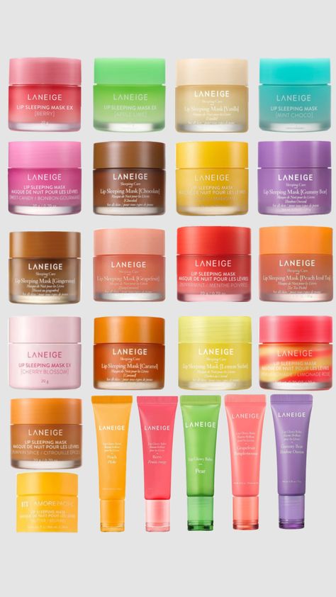 All laneige lip mask| laneige lip mask wishlist/collection! #laneige #laneigelipmask #beauty #lipsleepingmask #skincare #skincareproducts #viral #beauty #laneigeproduct #skincarewishlist #wishlist Laniage Lip Masks, Best Laneige Products, Laneige Lip Sleeping Mask All Flavours, Skincare Lip Mask, Laneige Lip Mask Set, Lenege Lip Mask, Laneige Lip Mask Collection, Langieg Lip Mask, Lainage Lip Mask