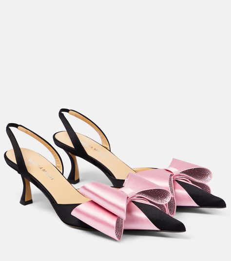 Le Cadeau 65 Satin Slingback Pumps in Black - Mach Mach | Mytheresa Mach And Mach Heels, Mid Heels Pumps, Designer Pumps, Satin Pumps, Slingback Shoes, Evening Shoes, Online Shopping For Women, Slingback Pump, Shoe Style