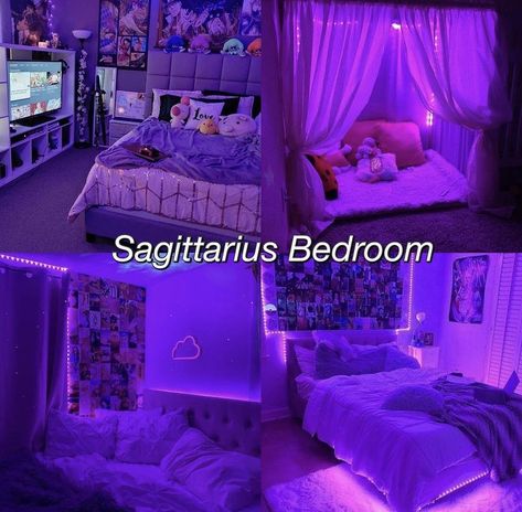 Zodiac Signs Rooms, Sagittarius Room Aesthetic, Sagittarius Bedroom Aesthetic, Sagittarius Bedroom, Sagittarius Art, Slytherin Wallpaper, Libra And Pisces, Teen Girl Room, Dream Room Inspiration