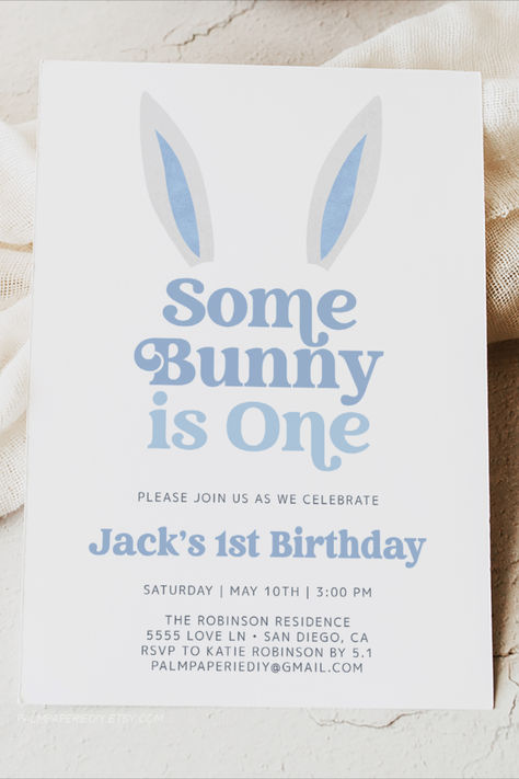 Bunny Birthday Ideas for Boy, Some bunny is one! Use this spring bunny theme invitation template for any age! Somebunny Is Turning One Boy, Bunny First Birthday Boy, Some Bunny Is One Boy, Some Bunny Is One Birthday Boy, Some Bunny Is Turning One Boy, Somebunny Is Turning One, Bunny Birthday Theme, Some Bunny Is Turning One, Baby First Birthday Themes