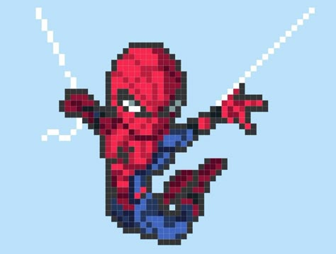 Spiderman Pixel Art, Dibujos Ideas, 8bit Art, Art Workshop, Hama Beads, Perler Beads, Pixel Art, Minecraft, Spiderman