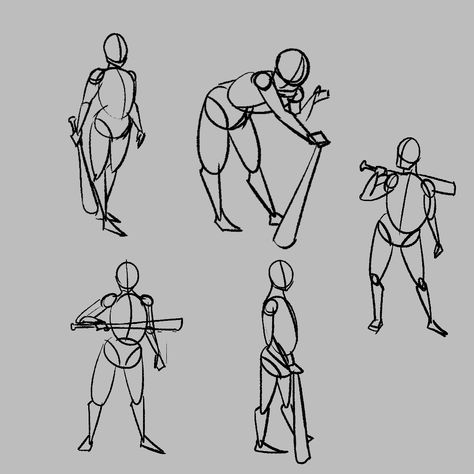 Holding A Ball Pose, Girl Holding Bat Reference, Baseball Bat Over Shoulder Pose, Holding Bat Drawing Reference, Person Swinging Bat, Baseball Bat Poses Drawing, Baseball Bat Drawing Reference, Swinging A Bat Pose Reference, Holding Bat Pose Reference Drawing