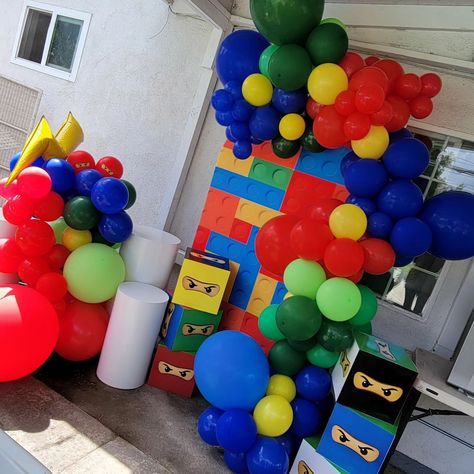 #ninjagoparty #legos#ninjago #arielsbirthdayparty Ninjago Decorations, Ninjago Birthday Party, Ninjago Birthday, Ninjago Party, 6th Birthday, Planner Design, May 13, Balloon Garland, Party Ideas