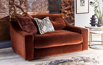 Luxury Armchairs & Loveseat Chairs | Arighi Bianchi Industrial Living Room Design, Glamorous Living Room, Rust Fabric, Suede Sofa, Contemporary Home Interior, Family Sofa, Luxury Arm Chair, Snuggle Chairs, Living Room Orange