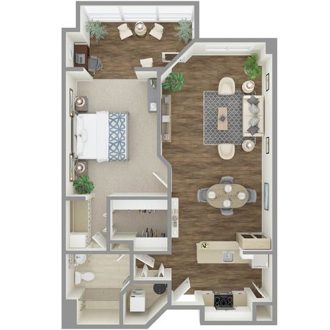 Traditional Apartment - The Mayflower at Winter Park Apartment Layouts, Traditional Apartment, Enclosed Balcony, Cute Apartment, The Mayflower, Apartment Layout, Life Plan, Storage Area, Utility Room