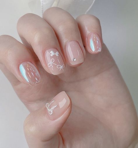 Ombre Gel Nails, Art Deco Nails, Asian Nails, Hello Nails, Cute Simple Nails, Cute Nail Art Designs, Nails Aesthetic, Simple Gel Nails, Blush Nails