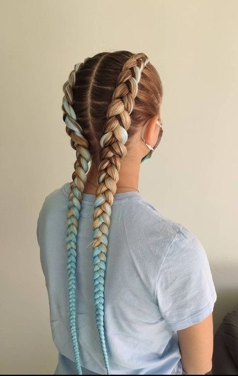 Boxer Braids Hairstyles, Festival Braids, Two Braid Hairstyles, Rave Hair, Hair Extensions For Short Hair, Hair Charms, Feed In Braids Hairstyles, Quick Braided Hairstyles, Feed In Braid