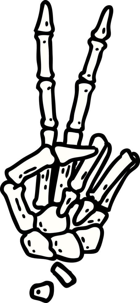 traditional tattoo of a skeleton hand giving a peace sign Skeleton Hand Peace Sign Tattoo, Skeleton Peace Sign Tattoo, Skeleton Hand Peace Sign, Peace Sign Tattoo, Peace Sign Tattoos, Rock Sign, Sign Tattoo, Halloween Fest, Skeleton Tattoos