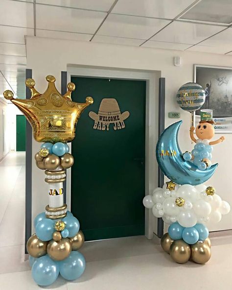 Hospital Decoration Baby, Baby Boy Welcome Home Decoration Ideas, Baby Welcome, Welcome Home Baby Boy, Welcome Baby Balloons, Newborn Baby Welcome Decoration, Newborn Welcome Home Decoration, Baby Boy Welcome Decoration, Baby Welcome Decoration Home