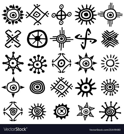 Sun Symbols, Petroglyphs Art, Painted Sticks, Ancient Symbols, Sun And Moon, Aboriginal Art, Doodle Art, Pattern Art, Indiana