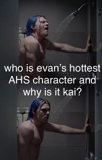 Kai Anderson Clown Mask, Evan Peters Freakshow, Kai Anderson Buzzcut, Evan Peters Birthday Cake, Kai Anderson Shower Scene, Aesthetic Evan Peters, Kai Anderson Ahs, Kai Anderson Aesthetic, Ahs Kai