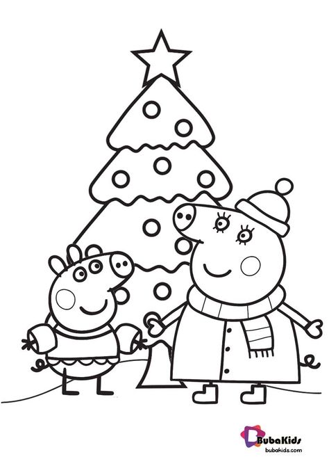 Peppa Pig Chritsmas Special Edition Coloring Page For Kids Collection of cartoon coloring pages for teenage printable that you can download and print. #Christmascoloringpage, #Peppapig #Christmascoloringpage, #Peppapig Peppa Pig Easter, Peppa Pig Drawing, Pig Coloring Pages, Peppa Pig Christmas, Greta Gris, Christmas Tree Coloring, Peppa Pig Colouring, Pig Halloween, Tree Coloring