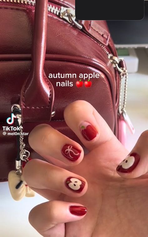 Fall Apple Nails, Apple Pie Nails, Apple Nail Art, Apple Nails, Fall Apples, Fall Nails, Nail Inspo, Nail Designs, Nail Art