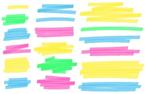 Blue Highlighter, Yellow Highlighter, Marker Icon, Dotted Drawings, Minimal Patterns, Highlighters Markers, Highlighter Pen, Vector Shapes, Banner Vector