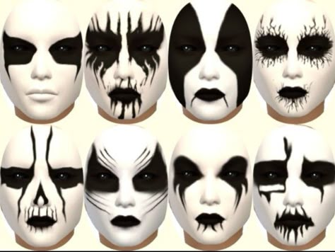 Metal Face Paint, 80s Metalhead, Corpse Paint Ideas, Maquillage Goth, Trad Goth Makeup, Goth Eye Makeup, Corpse Paint, Punk Makeup, Swag Makeup