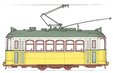 Tram Tattoo, Tram Drawing, Tram Illustration, Melbourne Tram, Lisbon Tram, Train Illustration, Turkey Art, 3d Modeling Tutorial, U Bahn