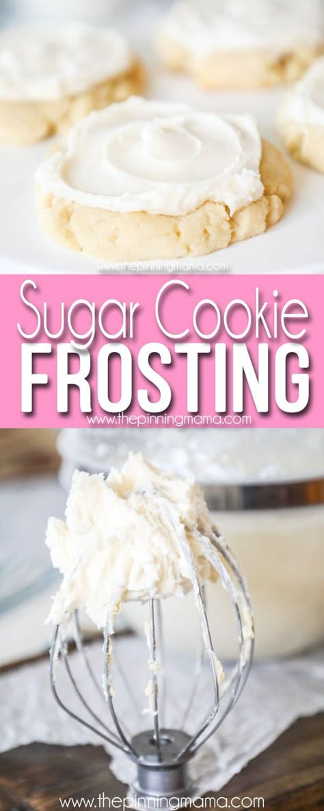 Frosted Sugar Cookie with Bowl of Sugar Cookie frosting Easy Homemade Frosting For Sugar Cookies, Hard Frosting For Sugar Cookies, Cookie Cake Icing Recipe, Soft Sugar Cookies With Buttercream Frosting, Best Frosting For Sugar Cookie Cutouts, Sugar Cookie Frosting Recipe Without Corn Syrup, Best Sugar Cookie Frosting, Sugar Cookies Frosting, Cookies And Frosting