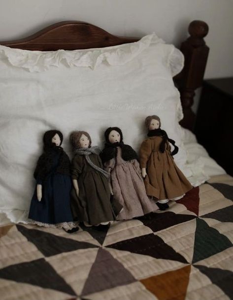 The March Sisters, Dark Academia Room Ideas, March Sisters, Heirloom Doll, Little Women, Sewing Dolls, Doll Maker, Fabric Dolls, Doll Making