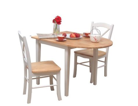 Target Marketing Systems 3 Piece Tiffany Country Cottage Dining Set with 2 Chairs and a Drop Leaf Table WhiteNatural *** More info could be found at the image url.Note:It is affiliate link to Amazon. #feature Small Apartment Dining Area, Apartment Dining Area, Small Apartment Dining, Dining Area Kitchen, Table With Chairs, Breakfast Nook Dining Set, Nook Dining Set, Small Kitchen Tables, Apartment Dining