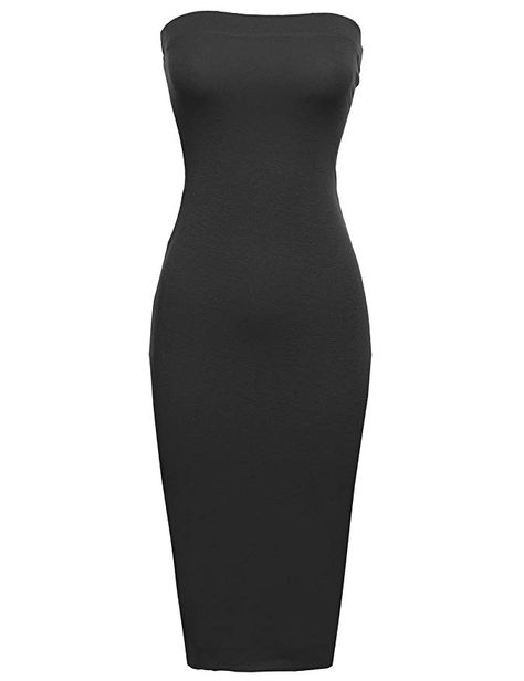 Tube Dress Black, Black Tube Dress, Black Tube, Bodycon Midi Dress, Body Dress, Bodycon Midi, Tube Dress, Rave Outfits, Midi Dress Bodycon