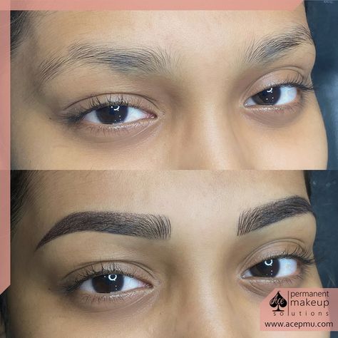 Ombre Brows Black Women, Combination Brows Microblading, Combination Eyebrows, Combination Brows, Brows Done, Ombre Eyebrows, Eyebrow Shapes, Makeup Eyebrows, Semi Permanent Makeup