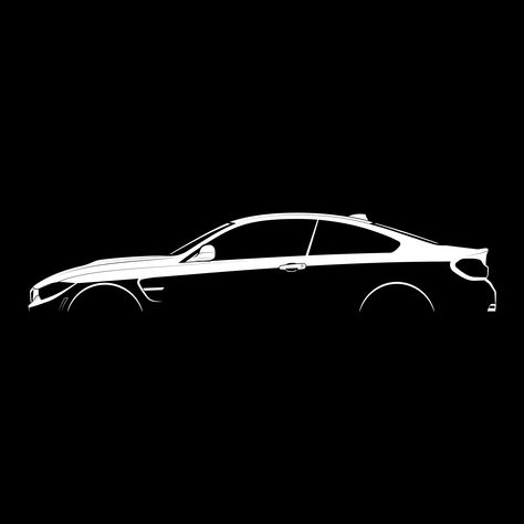 Bmw Silhouette, Bmw Logo Design, Bmw Logo Art Design, Car Profile, Bmw M4 Coupe, Visit Cards, Garage Logo, Black And White Silhouette, Bmw Black