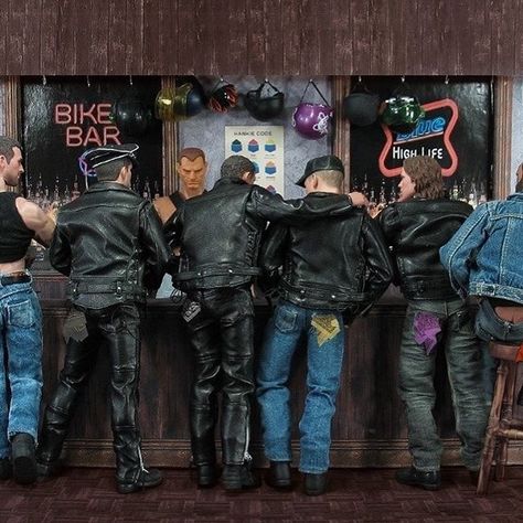 Biker Gang Aesthetic Male, Hanky Code, Slasher Halloween, Biker Bar, Lgbt History, Mens Leather Clothing, Biker Clubs, Biker Aesthetic, Biker Gear