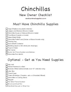 Everything You Need for a Pet Chinchilla - New Owner Checklist - Exotic Animal Supplies Chinchilla Fleece Accessories Diy, Chinchilla Care Tips, Chinchilla Care Guide, Chinchilla Cage Ideas Diy, Chinchilla Tips, Diy Chinchilla Cage, Mosaic Chinchilla, Chinchilla Cage Ideas, Diy Chinchilla Toys