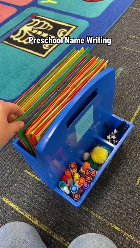 Level up name writing practice with these versatile dry erase pockets! One side features first-letter practice sheets and the other side is for full names. #PreschoolVibes #TeacherLife #NameWriting #DryErasePockets #ClassroomTools #EarlyLearning #LiteracySkills #PreschoolTeacher | Preschool Vibes Letter Practice Sheets, Name Writing Practice, Preschool Names, Full Names, Classroom Tools, Lettering Practice, Name Writing, Literacy Skills, Preschool Teacher