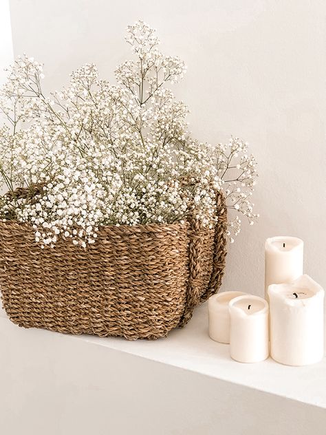 Harmony and design: FLORES SECAS EN CASA Bathroom Dried Flowers, Dried Flowers Bathroom, Boho Flower Decor, Dried Plants Decor, Soya Mumu, Deco Boheme, Baby's Breath, Lifestyle Design, Home Wallpaper