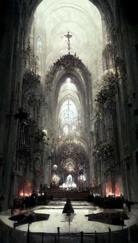 Goth Architecture, Cathedral Architecture, Gothic Cathedral, Gothic Church, Landscape Concept, Gothic Aesthetic, Fantasy Places, Fantasy Art Landscapes, Fantasy Aesthetic