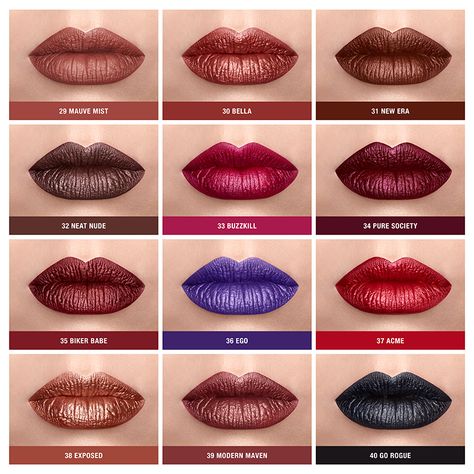 NYX Liquid Suede Metallic Matte-- Own: Pure Society, Biker Babe Want: Modern Maven, Buzzkill Best Nyx Products, Nyx Products, Glam Inspiration, Nyx Liquid Suede, Lip Tips, Nyx Lipstick, Biker Babe, Dark Lipstick, Face Time