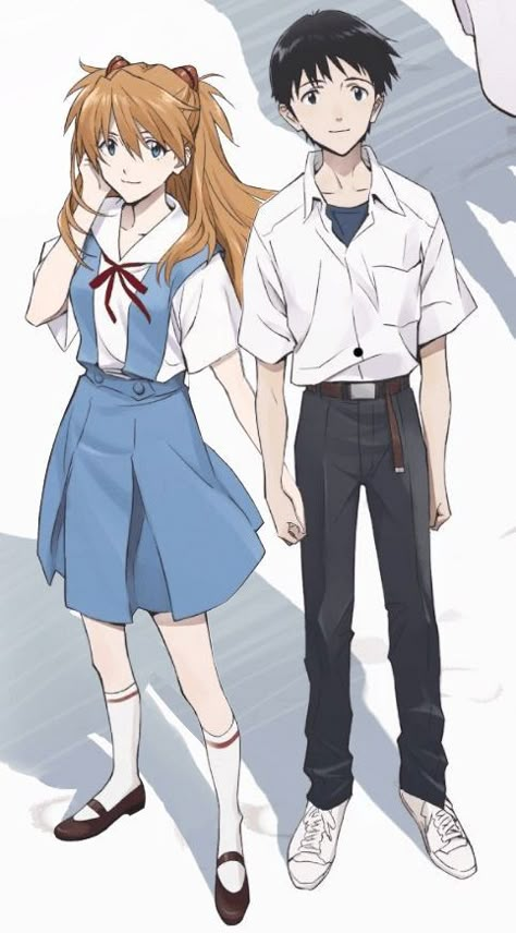 Asushin Evangelion, Shinji Cosplay, Shinji And Asuka, Asuka X Shinji, Shinji Asuka, Evangelion Pfp, Shinji X Asuka, Asuka Cosplay, Evangelion Shinji