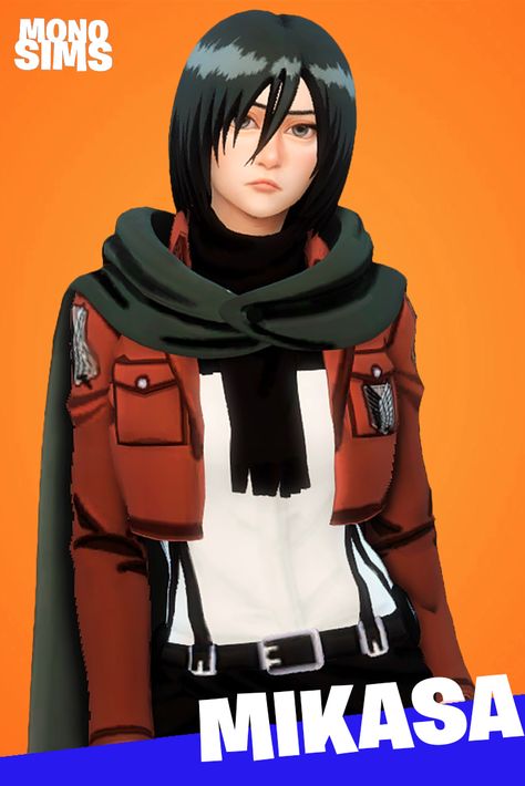 Aot Sims 4 Cc, Attack On Titan Mikasa, Cc Top, Cc Packs, Female Titan, Sims 4 Anime, Sims Four, Sims 4 Cc Packs, Ts4 Cc