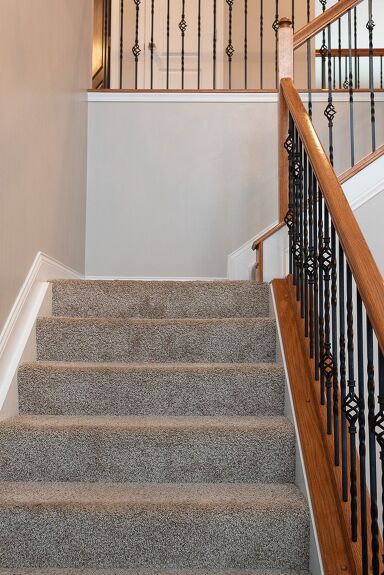 Update Old Stair Railing, 1980s Staircase Remodel, Relocating Stairs Before And After, Updating 90s Staircase, Staining Stairs Diy Staircase Makeover, Renovation Hacks, Classic Staircase, Stairs Makeover Ideas, Carpeted Stairs