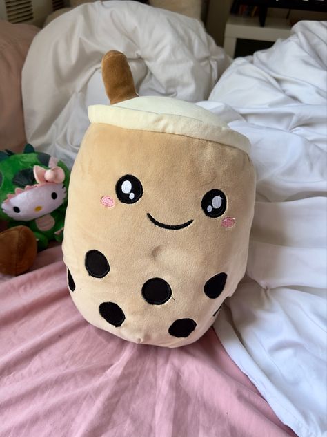 Boba Tea Plushies, Bubble Tea Plush, Boba Gift Basket, Boba Stuffed Animal, Boba Things, Boba Squishmallow, Boba Stuff, Secert Santa, Boba Tea Aesthetic